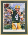 1997 Brett Favre Green Bay Packers Signed 30" x 37" Framed Lithograph (JSA)
