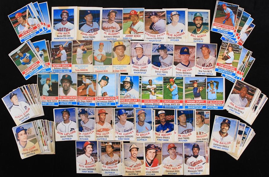 1975-78 Hostess Hand Cut Baseball Trading Cards - Lot of 179