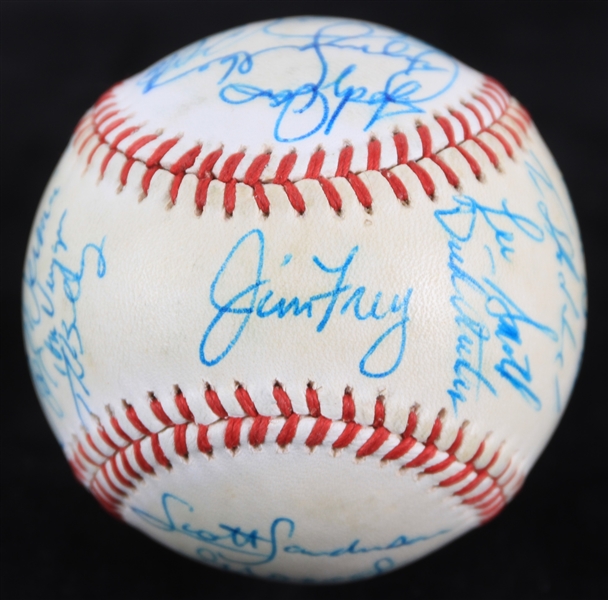 1984 Chicago Cubs Team Signed ONL Feeney Baseball w/ 25+ Signatures Including Ryne Sandberg, Dennis Eckersley, Lee Smith & More (*Full JSA Letter*) 