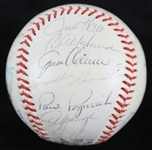 1969 Chicago Cubs Team Signed ONL Giles Baseball w/ 28 Signatures Including Leo Durocher, Ernie Banks, Fergie Jenkins, Ron Santo & More (*Full JSA Letter*)