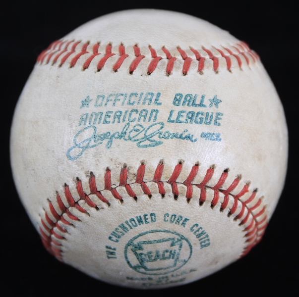1970-72 Milwaukee Brewers OAL Cronin County Stadium Game Used Baseball (MEARS LOA)