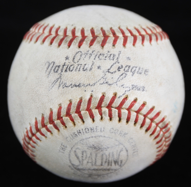 1953-65 Milwaukee Braves ONL Giles County Stadium Game Used Baseball (MEARS LOA)