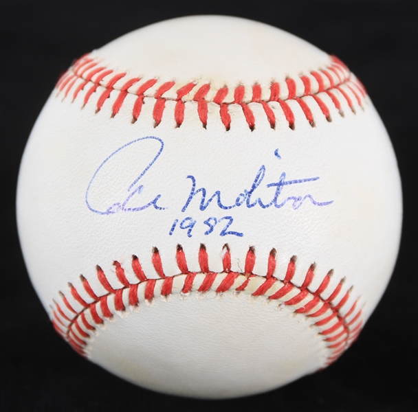1989-90 Paul Molitor Milwaukee Brewers Signed ONL White Baseball (JSA)