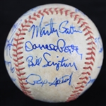 1977 Kansas City Royals Team Signed OAL MacPhail Baseball w/ 20 Signatures Including George Brett & More + 3.5 x 4.5 Brett Snapshot (JSA) 