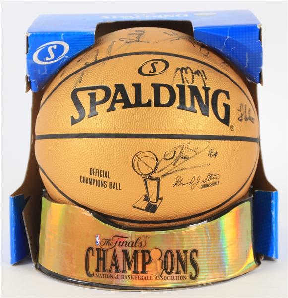 2010-11 Dallas Mavericks NBA Champions Team Signed Gold Official Champions Basketball w/ Dirk Nowitzki & More (JSA) 354/500