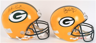 2000s Green Bay Packers Signed Full Size Helmets - Lot of 2 w/ Ahman Green & Eugene Robinson/Craig Newsome (JSA)