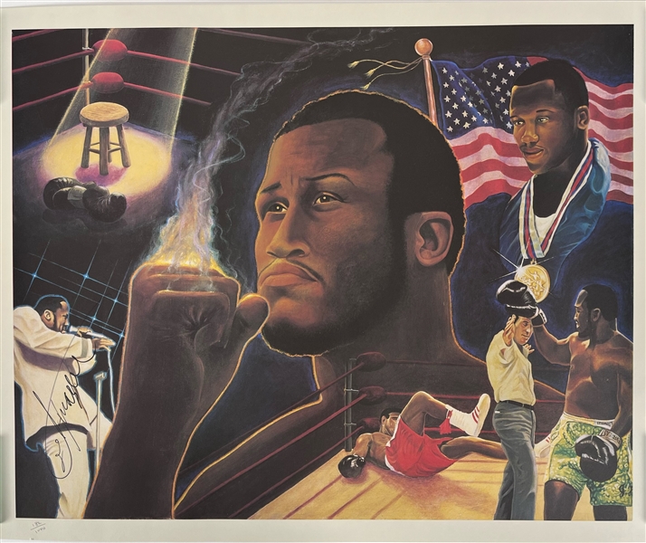 1990 Joe Frazier World Heavyweight Champion Signed 24" x 30" Lithograph (JSA) 182/1000