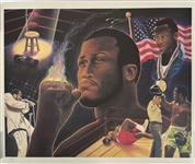 1990 Joe Frazier World Heavyweight Champion Signed 24" x 30" Lithograph (JSA) 182/1000