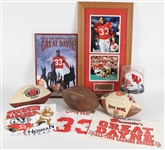 1950s-2000s Wisconsin Badger Memorabilia - Lot of 11 w/ Footballs, Ron Dayne Items, Framed Pieces & More