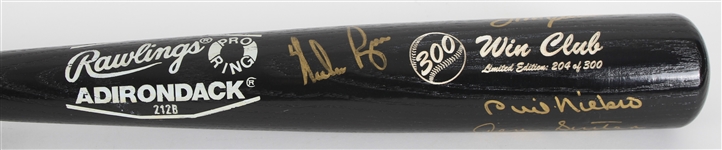 1983-90 300 Win Club Multi Signed Rawlings Adirondack Bat w/ 8 Signatures Including Tom Seaver, Nolan Ryan, Warren Spahn, Steve Carlton & More (JSA) 204/300