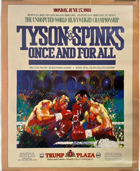 1988 Mike Tyson Michael Spinks World Heavyweight Championship Title Bout 26" x 33" Poster