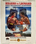 1981 Tommy Hearns Sugar Ray Leonard World Welterweight Championship Title Bout 19" x 25" Poster