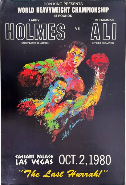 1980 Muhammad Ali Larry Holmes World Heavyweight Championship Title Bout 24" x 36" Poster