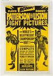 1962-63 Sonny Liston Floyd Patterson World Heavyweight Championship Title Bout 30" x 44" Linenbacked Poster