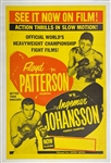 1959-61 Floyd Patterson Ingemar Johansson World Heavyweight Championship Title Bout 30" x 44" Linenbacked Poster 
