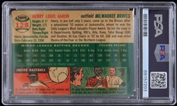 1954 Hank Aaron Milwaukee Braves Topps #128 Rookie Card (PSA VG+ 3.5)