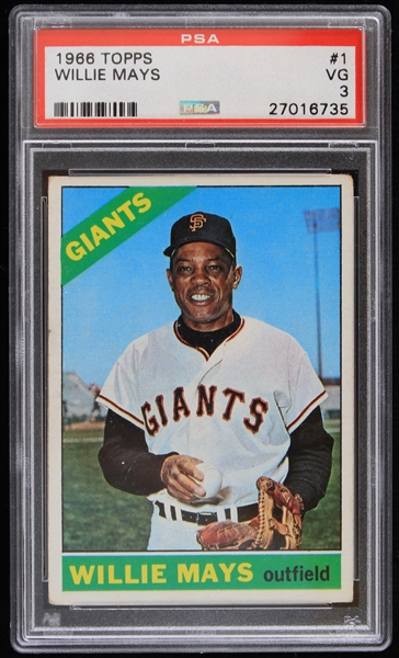 1966 Willie Mays San Francisco Giants Topps #1 Trading Card (PSA VG 3)