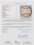 1995-98 Joe DiMaggio New York Yankees Signed OAL Budig Baseball (*Full JSA Letter*)