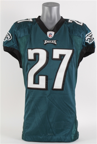 2011 Brandon Hughes Philadelphia Eagles Game Worn Home Jersey (MEARS LOA)