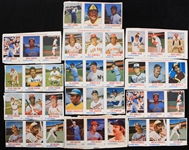 1978 Cecil Cooper Milwaukee Brewers, Tommy John Los Angeles Dodgers, George Foster Cincinnati Reds and more Hostess Trading Card Sheets (Lot of 13)