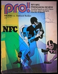 1971 John Madden Autographed Oakland Raiders vs Green Bay Packers Pro Preseason Preview Magazine (JSA)