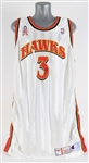 2001-02 Shareef Abdur-Rahim Atlanta Hawks Signed Game Worn Home Jersey (MEARS A10/JSA)