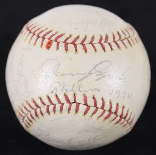 1974 Philadelphia Phillies Team Signed Baseball w/ 21 Signatures Including Steve Carlton, Bob Boone, Danny Ozark & More (JSA)