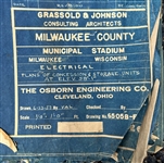 1953 Milwaukee County Stadium Grassold & Johnson Osborn Engineering Co. 24x36 Blueprints 