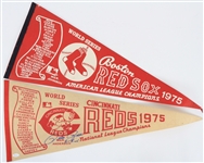 1975 Pete Rose Cincinnati Reds Signed Full Size Pennant w/ Boston Red Sox Full Size Pennant *JSA*