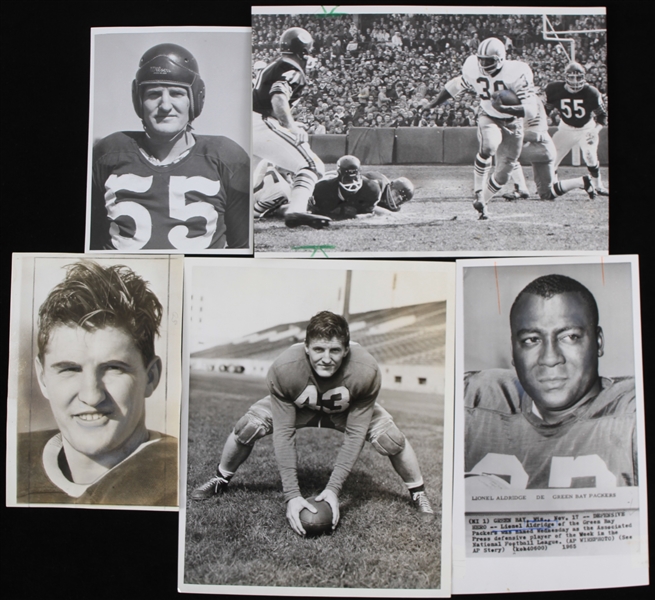 1938-66 Football Original Photography Collection - Lot of 5 w/ Ki Aldrich, Lionel Aldridge and Kermit Alexander