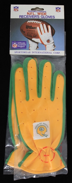 Vintage Green Bay Packer Wide Reciever Gloves