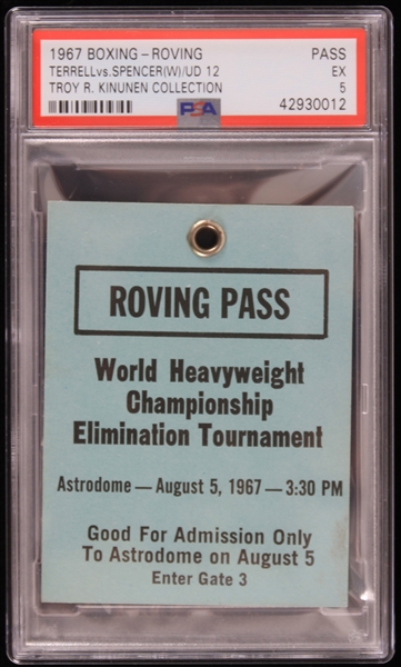 1967 Ernie Terrell vs Thad Spencer Roving Pass (PSA Slabbed) (Troy Kinunen Collection)