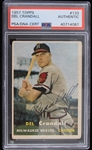 1957 Del Crandall Milwaukee Braves Signed Topps #133 Trading Card (PSA/DNA Slabbed)