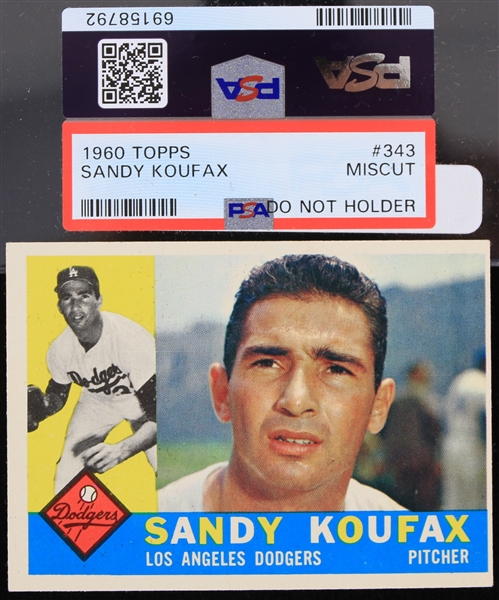 1960 Sandy Koufax Los Angeles Dodgers Topps Trading Card # 343