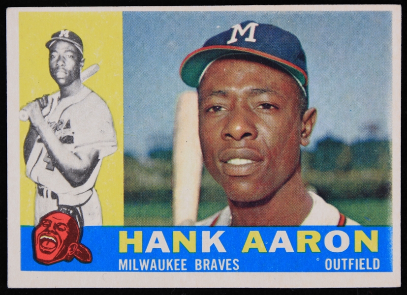 1960 Hank Aaron Milwaukee Braves Topps Trading Card #300