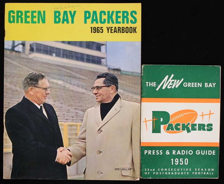 1950-1965 Green Bay Packers Press and Media Guide and Yearbook (Lot of 2)