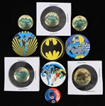 Vintage Batman 1 and 1.5" Pressback Pins (Lot of 10)