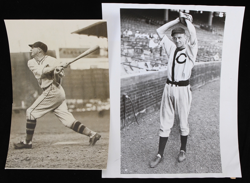 1930s Oral Hildebrand Cleveland Indians and more 5x8 Black and White Sporting News Photos (Lot of 2)