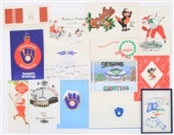 1970-1990s Milwaukee Brewers, Texas Rangers, and More Holiday Greeting Cards (Lot of 15)