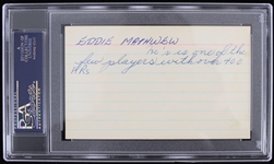 1952-1966 Eddie Mathews Milwaukee Braves Signed Index Card (PSA/DNA Slabbed) 