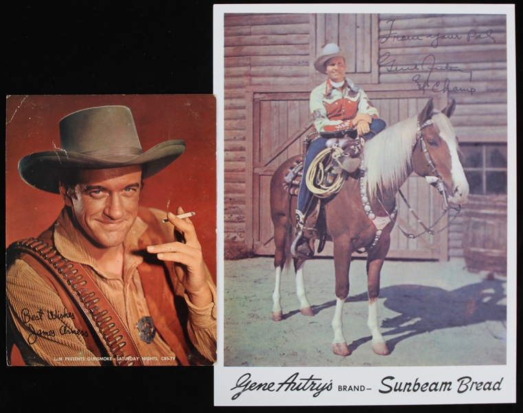 1960s Gene Autry James Arness Promo Photos - Lot of 2