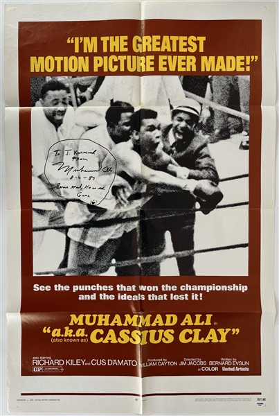 1970 Muhammad Ali World Heavyweight Champion Signed AKA Cassius Clay 27" x 41" One Sheet Movie Poster (JSA/Troy Kinunen Collection)