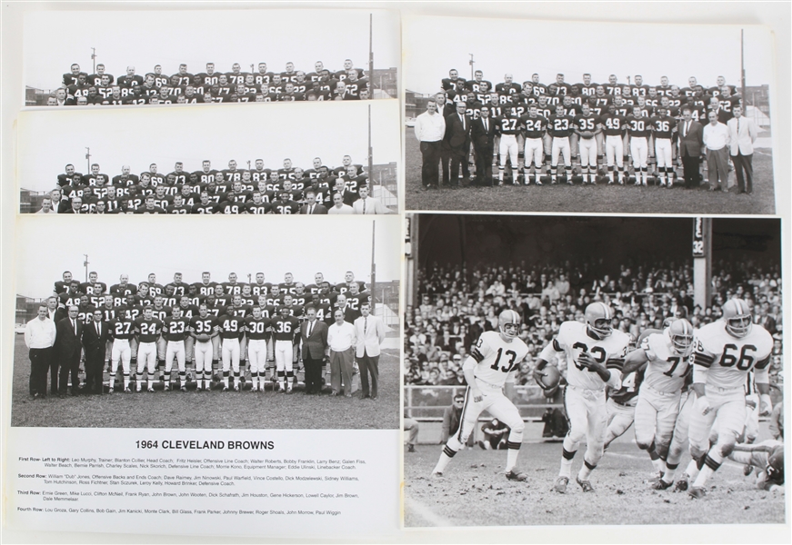 1960s Cleveland Browns 16" x 20" Photos - Lot of 30 w/ 10 Signed Including Jim Houston, Bobby Franklin, Bernie Parrish, Galen Fiss & More (William Fleming Letter)