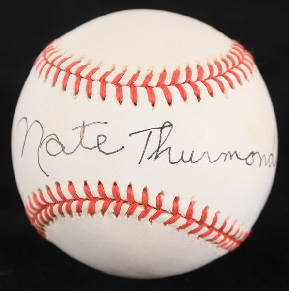 1993-94 Nate Thurmond San Francisco Warriors Signed ONL White Baseball (JSA)