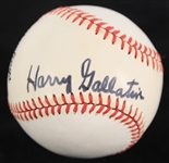 1989-90 Harry Gallatin New York Knicks Signed ONL White Baseball (JSA) 
