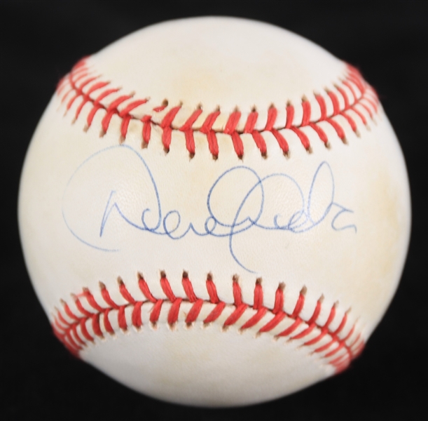 1993-96 Derek Jeter New York Yankees Signed OAL Brown Baseball (PSA/DNA)