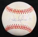 1993-96 Derek Jeter New York Yankees Signed OAL Brown Baseball (PSA/DNA)