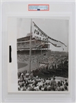 1958 Milwaukee Braves Milwaukee County Stadium Opening Day 8" x 9.5" 1957 World Champions Flag Raising Photo (PSA Slabbed Type 1)