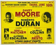 1983 Davey Moore Roberto Duran World Middleweight Championship Title Bout 23" x 29" Broadside