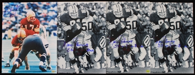 1960-1970s Marv Fleming Green Bay Packers and Billy Kilmer Washington Redskins (Commanders) Autographed 11x14 Photos (Lot of 4) (JSA)